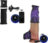 BDSM Elektro Shock Dual Penisring Hodenring Set,Elektrische Stimulation Massager Penis Erektion Enhancer SM Verzögerung Ring Sex Spielzeug für Männ