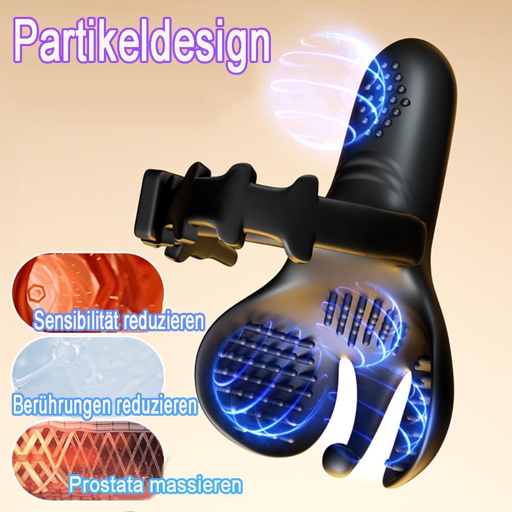 Vibrator Cockringe Extrem Silikon Penisring Vibratoren mit Hoden Vibrierende Cockring für Männer mit 10 Vibrationmodis für Penis Sex Spielzeug für die Männer Stimulation Sex Toy