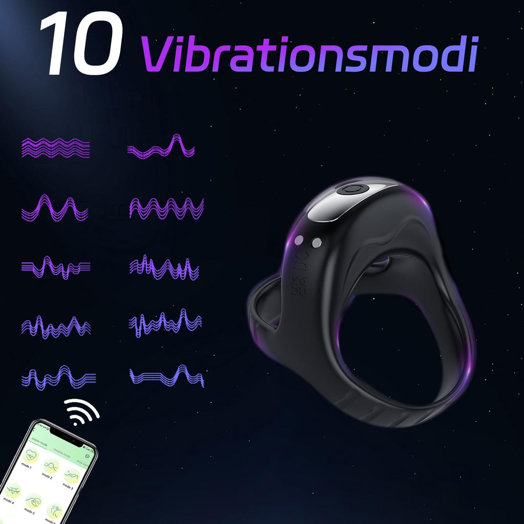 Vibrator für männer mit 9 modi APP Steuerung Cockringe für herren gummi Sex spielzeug für die paare Penies ring Vibratoren für männer Sex sexspielzeug für männ zum befriedigen (APP-Steuerung)
