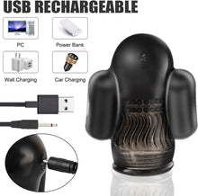 Laden Sie das Bild in den Galerie-Viewer, PINTLE Penis Vibrator Elektrischer Masturbator Cup mit 10 Vibrationsmodi, Fernbedienung und 360° Umwickeln Stimulation Eichelmassage Training Masturbation Masturbieren Sex Spielzeug für die Männer