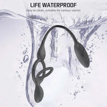 Laden Sie das Bild in den Galerie-Viewer, Paar teilen Analvibratoren mit Penisringe Prostata Massagegerät Fernbedienung Analkugel mit 10 Vibrationsmodi Butt Plug Stimulator Analplug Sexspielzeug für Männer Paare.