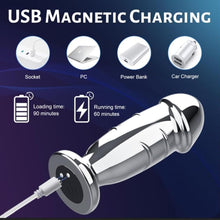 Laden Sie das Bild in den Galerie-Viewer, Anal Vibratoren Metall Analplug mit 10 Vibrationsmodi und Fernbedienung Buttplug Dildo Vibratorstarb Prostata Stimulator Vibrator Sexspielzeug für Männer Frauen und Paare