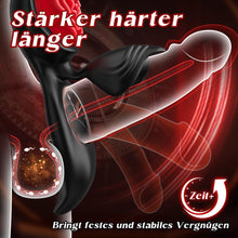 Laden Sie das Bild in den Galerie-Viewer, Penisring Vibrator mit Klitoris Hoden Stimulator Penis Ring Vibratoren Sex spielzeug für die paare Cockring mit 9 Vibrationsmodi Sex Spielzeug für die Männer Solo erotisches sexspielzeug für paare