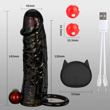 Laden Sie das Bild in den Galerie-Viewer, Penismanschetten Hahn Hülse mit 10 Vibrationsmodi, Sexspielzeug für Männer Extrem Schwarze Penishülle mit Fernbedienung für Penisvergrößerung und Zeit verlängern, Penis Sleeve Erbessern Ausdauer