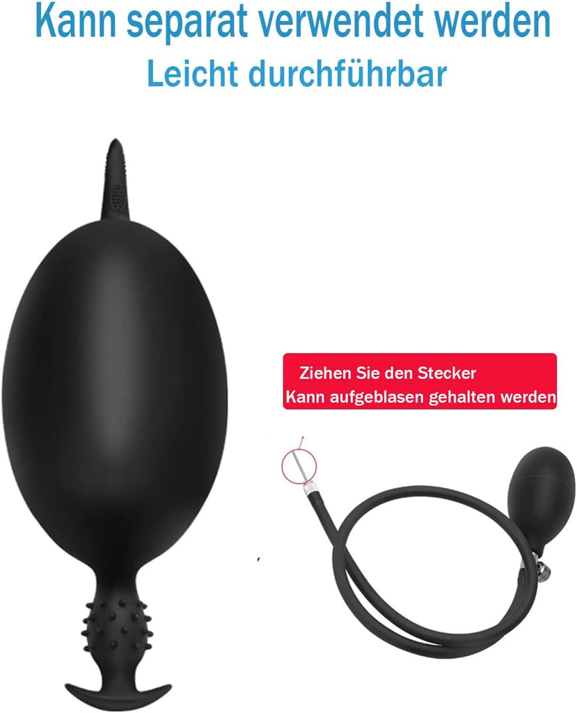 26cm Superlang Aufblasbar Analplug mit Pumpe,Verstellbar Riesen Dildo Butt Plug,Analkugeln Anal Spreizer SM Sexspielzeug Extreme Paare Frauen Männer