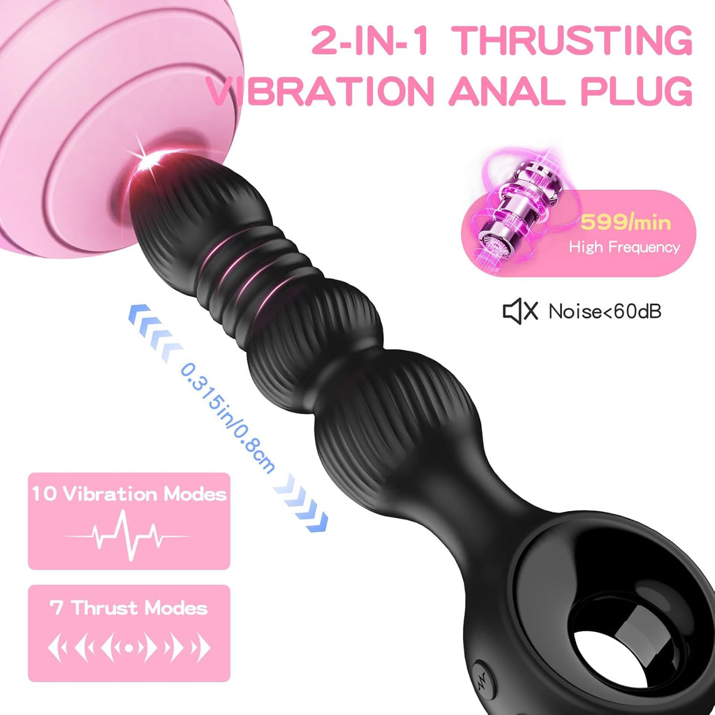 Analvibratoren für Mann, Wordone Analplug für Männer mit 10 Vibrationen&7 Stoßbewegungen, Buttplug Prostata Stimulation Sex Spielzeug für die Männer, Analspielzeug-Analplug# für Frauen Paare