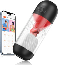 Laden Sie das Bild in den Galerie-Viewer, Elektrischer Masturbator Eichel Stimulator Sexspielzeug 9-Frequenz-Zungenleck-Vibrationsmodus Männlicher vibrierender Masturbationsbecher rotierende vibrierende Eichel leckender Flugzeugbecher
