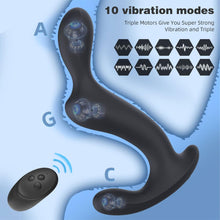 Laden Sie das Bild in den Galerie-Viewer, 3 Motoren Analvibratoren für Mann Prostata Stimulation Anal Plug Sexspielzeug Vibrator Dildo Vibratoren Silikon Sex Toy IPX7 Wasserdicht USB Ladekabel Sex Spielzeug für die Männer Frau
