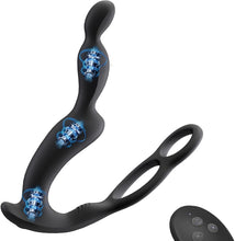 Laden Sie das Bild in den Galerie-Viewer, 3 Motoren Analvibratoren für Mann Prostata Stimulation mit Penisring Anal Plug Sexspielzeug Vibrator Dildo Vibratoren Silikon Sex Toy Sex Spielzeug für die Männer Frau