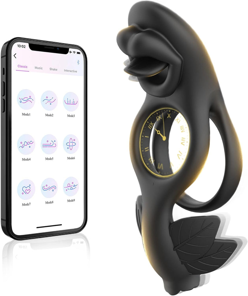 Penisring Vibrator für Paare Cock Ringe mit 9 Vibrationsmodi für die gleichzeitige Stimulation von Klitoris und Hoden Dual Cockring Massagegerät Silikon Sexspielzeug für Männer und Frauen