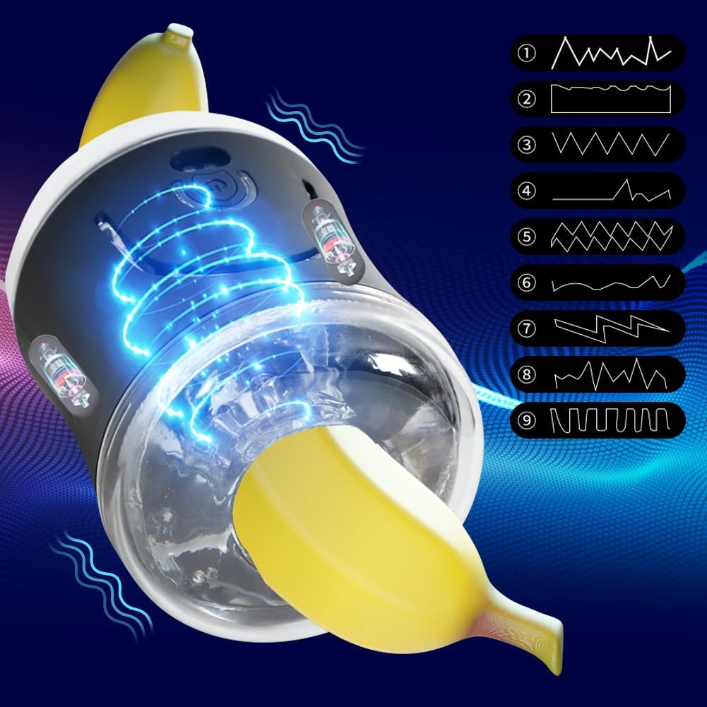 Roluck Elektrische Cup-Masturbatoren, Masturbieren für Männer Sex Spielzeug mit 9 Vibrationsmodi, Handfrei Männer Sex Sexspielzeug ABS + TPE-Material Masturbator Penis Trainingsgerät Masturbation