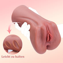 Laden Sie das Bild in den Galerie-Viewer, 2in1 Realistisch Masturbieren Taschenmuschi Groß Sex Spielzeug , Sexpuppe, Masturbator Vagina Anal Klitoris Erotik Sexspielzeug für Männer solo