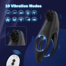 Laden Sie das Bild in den Galerie-Viewer, Penisring Vibrator Sex Spielzeug 2 in 1 Abnehmbar G-Punkt Penisringe Vibrator mit 10 * 10 Vibrationsmodi Prostata Stimulation Analvibratoren Penis Ring Erotik Sextoysets für Paare extrem sex