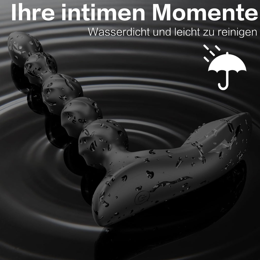 Analvibrator Analplug Vibratoren, Silikon Analkugeln mit 10 Vibrationmodi Buttplug Prostata Stimulator Sexspielzeug für Männer, Frauen, Paare