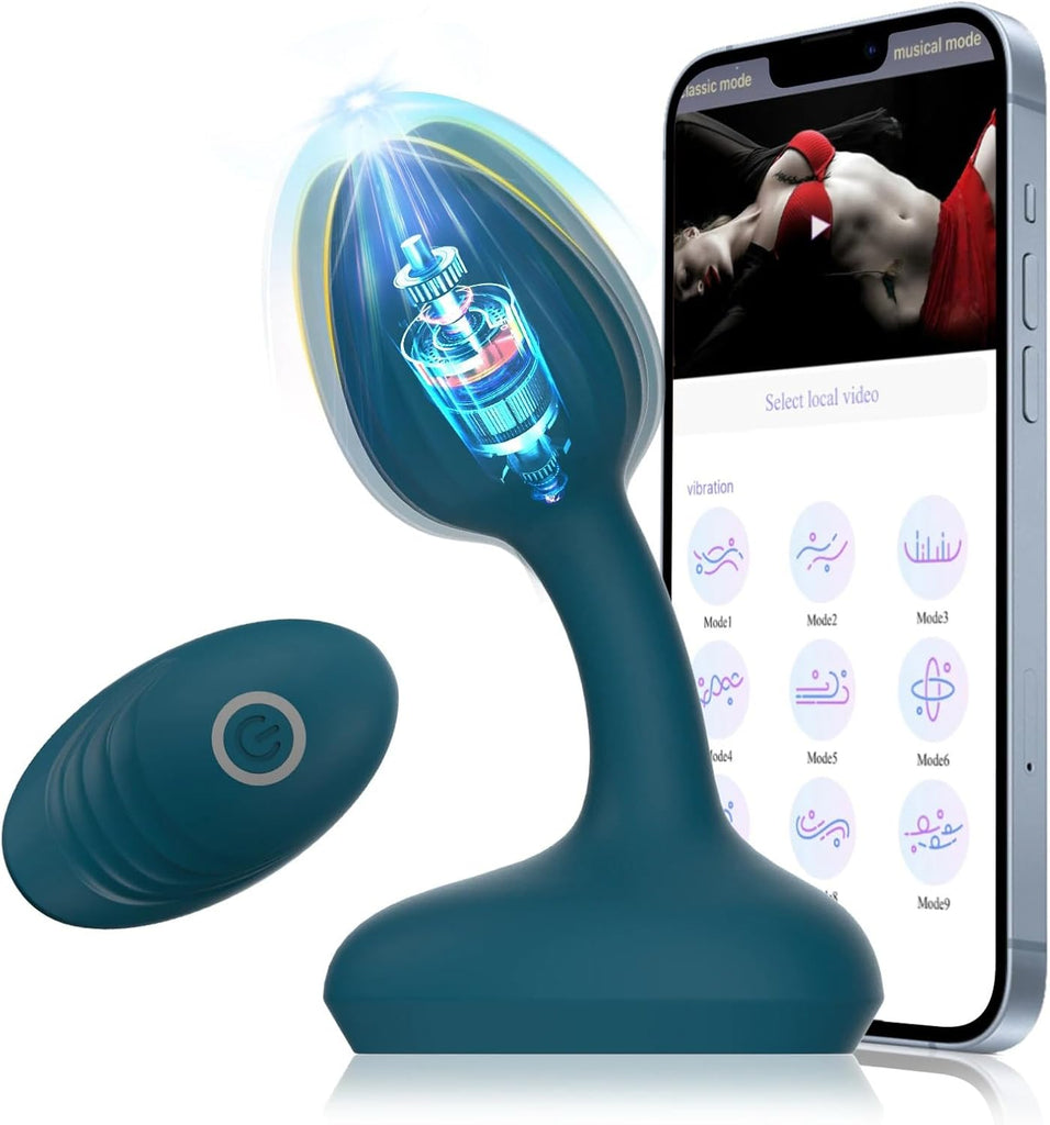 Analvibratoren für Mann Analplug mit APP-Steuerung und Fernbedienung Anfänger mit 10 Intensive Vibrationen Wiederaufladbarer Silikon Anus Vibration Prostata Massagegerät