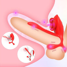 Laden Sie das Bild in den Galerie-Viewer, Vibrierender Penisring mit Klitoris Stimulator Penisring Vibrator mit 10 Vibrationsmodi Cockring zur Erektion Verbessern Verzögerte Ejakulation Männer Sexspielzeug für Paare Extrem Sex