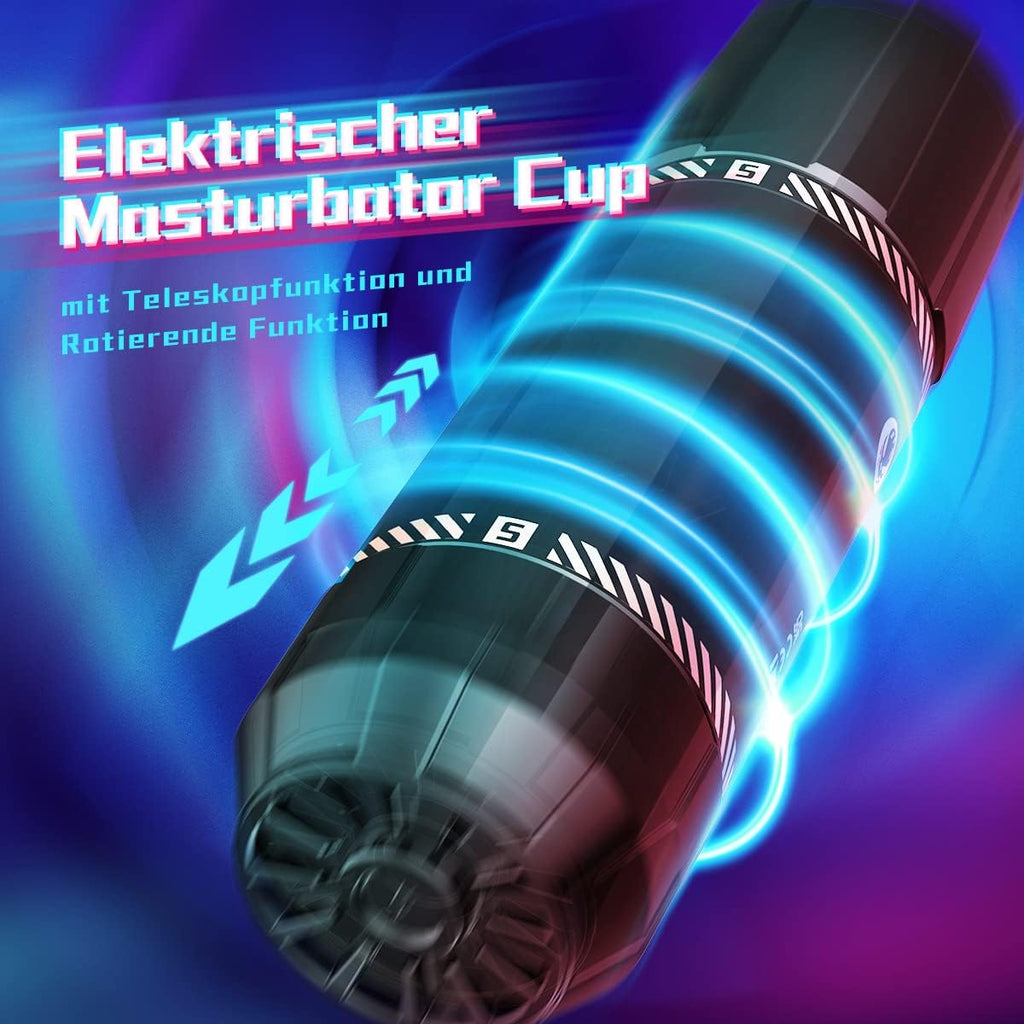 Elektrischer Masturbator Cup mit 8 Teleskop Rotierende Vibration Stoßfunktion, Sex Spielzeug für die Männer solo, Taschenmuschi Masturbieren für Männer Penis Masturbatoren, Sex Toys mit 3D Vagina