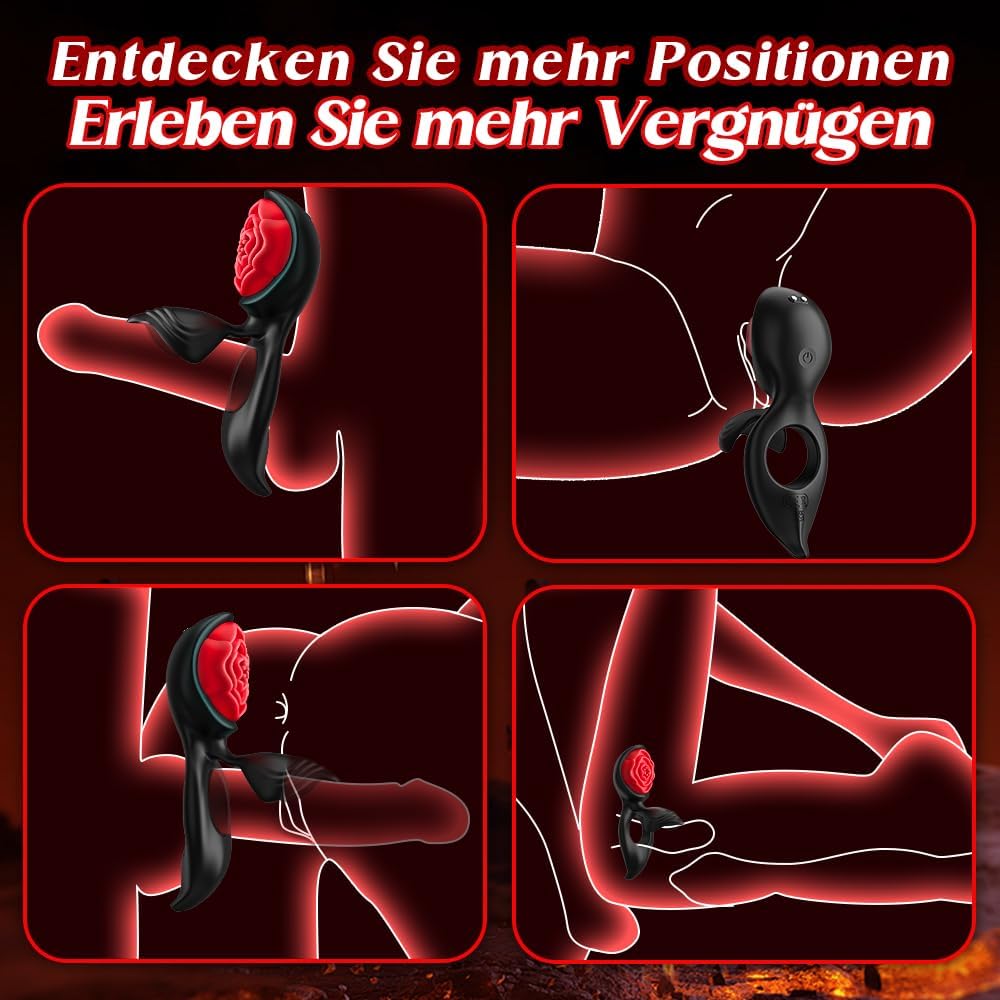 Penisring Vibrator mit Klitoris Hoden Stimulator Penis Ring Vibratoren Sex spielzeug für die paare Cockring mit 9 Vibrationsmodi Sex Spielzeug für die Männer Solo erotisches sexspielzeug für paare