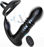 Meeteel Prostata Stimulation Männer mit Penisring, Anal Vibrator mit 3 Schock- und 10 Vibrationsmodi Sex Spielzeug für die Männer Anal Dildo Analplug Analvibratoren Vibratorensets für Paare,Frau