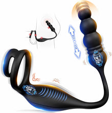 Laden Sie das Bild in den Galerie-Viewer, Anal Vibrator Prostata Stimulation Männer Analplug Sexspielzeug für die Männer Vibratorenset Anal plug Dildo mit Penisring Analvibratoren für Mann Buttplug mit 9 Vibration 9 Stoßmodi Sex Toys