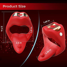 Laden Sie das Bild in den Galerie-Viewer, NEU Zunge Lecken Penisring Vibrator mit APP Fernbedienung und Hoden Stimulation, Silikon Cockring Penis Vibrator mit 10 Vibrationsmodi Sex Spielzeug für die Männer Paare Extrem Rot