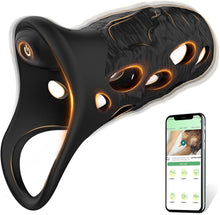 Laden Sie das Bild in den Galerie-Viewer, Penisring Vibratoren mit APP Fernbedienung,Penisring Vibratoren mit 10 Intensive Vibrationsmodi, Dehnbar Silikon Cockring,Sex Spielzeug für die Männer Elektrische Penis Trainer Vibrator