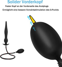 Laden Sie das Bild in den Galerie-Viewer, 26cm Superlang Aufblasbar Analplug mit Pumpe,Verstellbar Riesen Dildo Butt Plug,Analkugeln Anal Spreizer SM Sexspielzeug Extreme Paare Frauen Männer