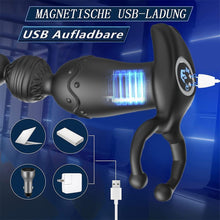 Laden Sie das Bild in den Galerie-Viewer, Analvibratoren für Mann Buttplug Analplug Vibration Sex Spielzeug für Paare G-Punkt Prostata Vibrator mit 10 Vibrationmodi Analkugeln Liebeskugeln mit Penisring Hoden Ring