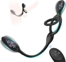 Laden Sie das Bild in den Galerie-Viewer, Paar teilen Analvibratoren mit Penisringe Prostata Massagegerät Fernbedienung Analkugel mit 10 Vibrationsmodi Butt Plug Stimulator Analplug Sexspielzeug für Männer Paare.