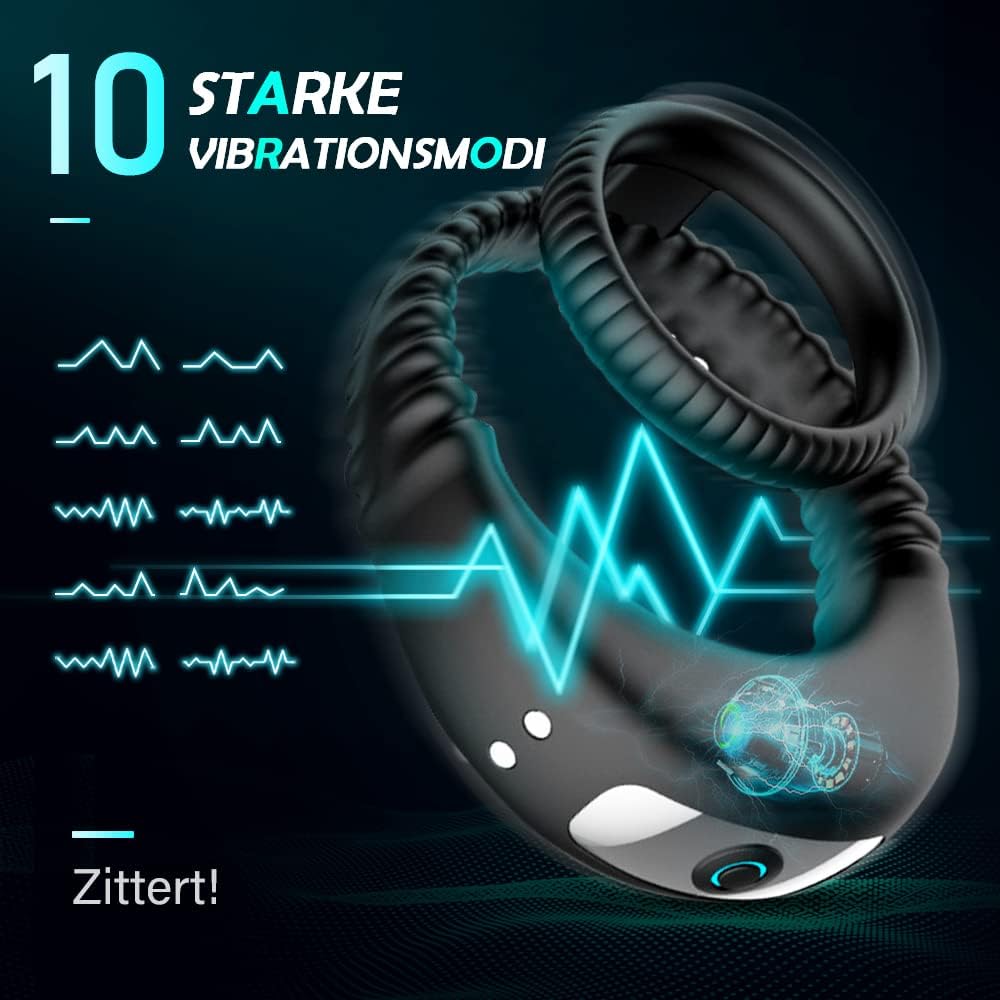 Dual Penisring Vibratoren mit starken Stimulation Dehnbar Cockring aus Silikon Penis Ringe für langes Spiel, Penis stimulator für Sex Männer und Paare
