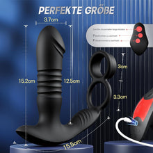 Laden Sie das Bild in den Galerie-Viewer, 3 in1 Penisring Analvibratoren Prostata Stimulation mit 7 Stoßfunktion 7 Vibrationsmodi