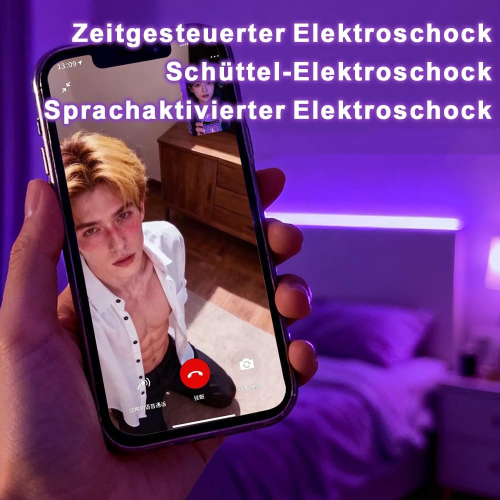 App-gesteuertes E-stim Keuschheitskäfig Peniskäfig Penis Bondage mit 10 Frequenz