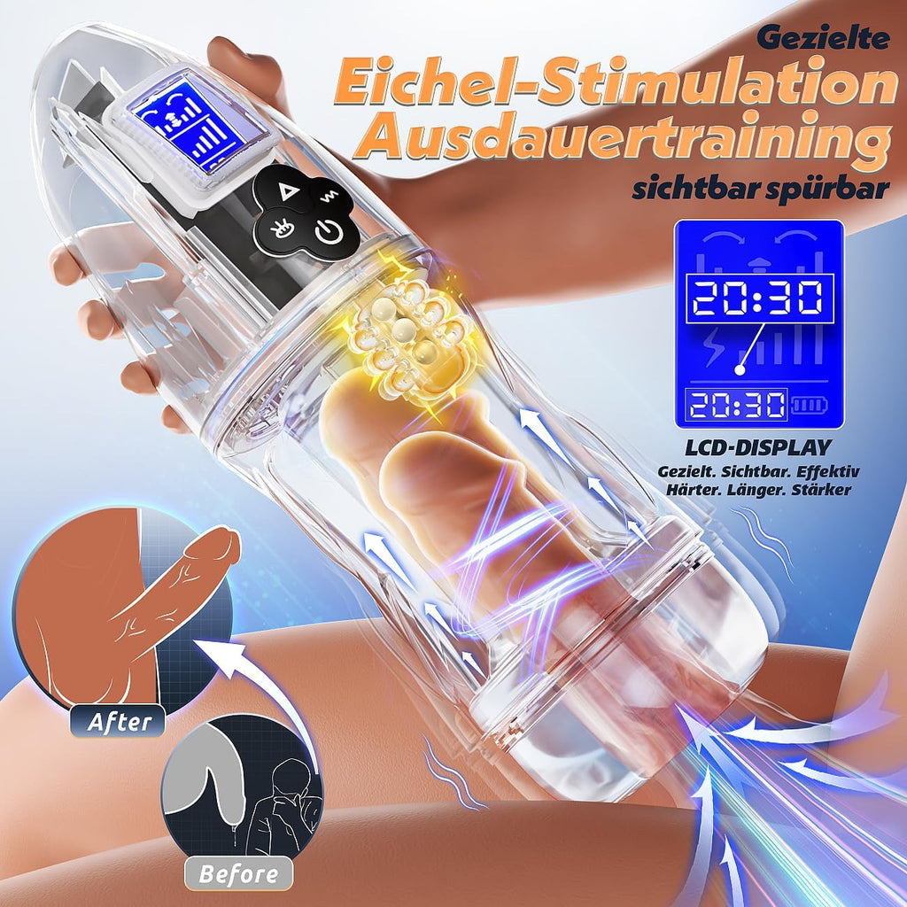 Elektrischer Masturbator Masturbieren für Männer mit 7 Saugmodi 10 Vibrationen Sex Spielzeug für die Männer Transparent 3D Taschenmuschi Blowjob Masturbatoren Penis Vibrator Trainer Pussy Sexspielzeug