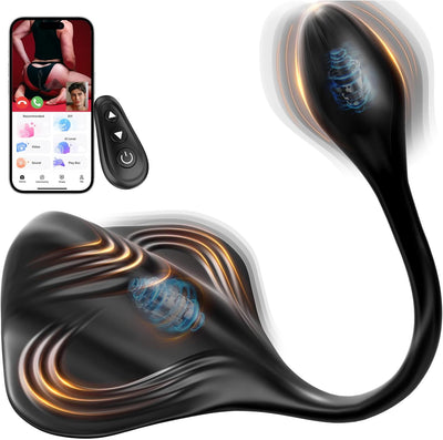 Analvibratoren Prostata Stimulation Männer, Sitzen und Reiten Anal Plug Sex Spielzeug für die Männer mit 9+9 Vibrationsmodi, Doppelmotoren Vibratorensets Analplug für Männer Analkugeln, App-Steuerung