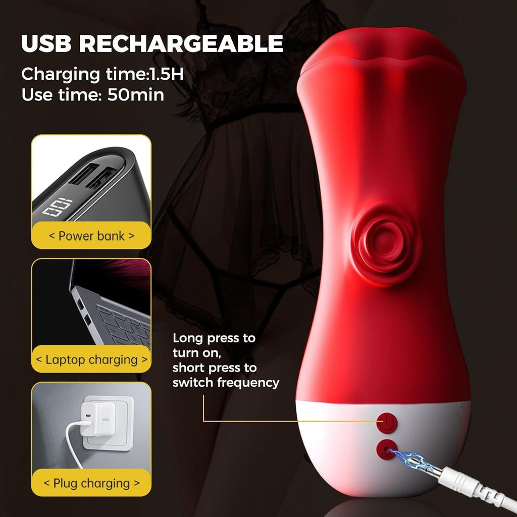 Elektrische Cup-Masturbatoren Realistisches Blowjob mit 9 Vibrationsmodi Sexspielzeug für Männer Vibratorensets Elektrisch Sextoysets Für Men