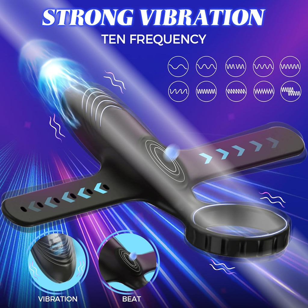 Buntune Elektrische Masturbator Cup mit 10 Vibrationsmodi, Penis Trainer Vibrator mit Langwährende Erektion Penisring, Silikon Eichel Stimulator Masturbieren Sexspielzeug für Männer Solo