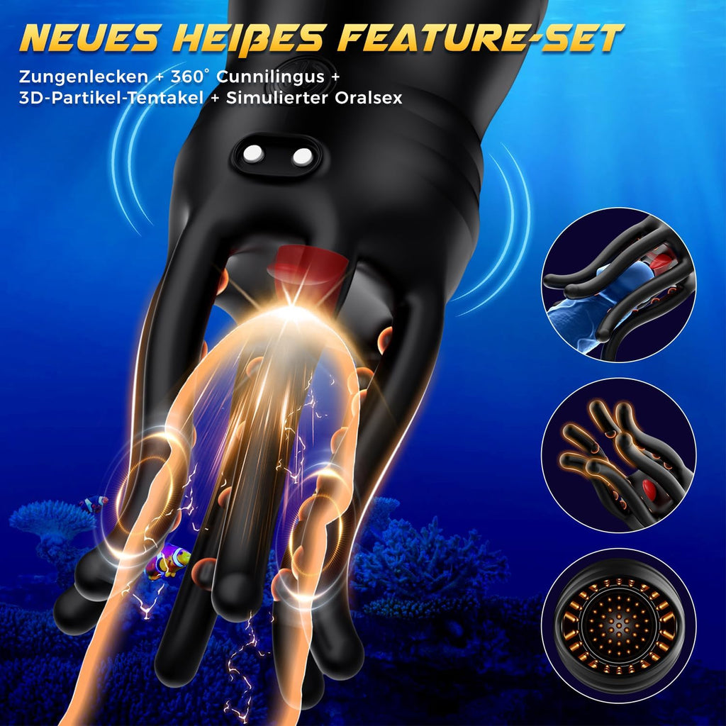 Masturbieren für Männer Penis Vibrator Eichel Stimulation, Sex Spielzeug für die Männer Extrem Oralsex Masturbatoren 10 Modi, Vibratorensets Sexspielzeug für Männer Zunge Solo Paare Taschenmuschi