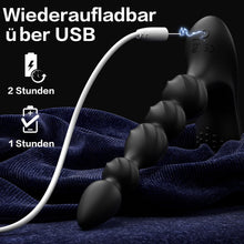 Laden Sie das Bild in den Galerie-Viewer, Analvibrator Analplug Vibratoren, Silikon Analkugeln mit 10 Vibrationmodi Buttplug Prostata Stimulator Sexspielzeug für Männer, Frauen, Paare