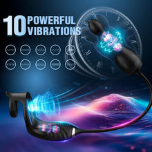 Laden Sie das Bild in den Galerie-Viewer, Prostata Vibrator Stimulator mit Stoßfunktion, 10 Vibrationsmodi Extrem Silikon und Doppel Penisring, Penis Vibrator mit Fernbedienung Sex Spielzeug Anal Dildo Analplug Analvibratoren für Mann