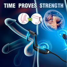 Laden Sie das Bild in den Galerie-Viewer, Prostata Vibrator Stimulator mit Stoßfunktion, 10 Vibrationsmodi Extrem Silikon und Doppel Penisring, Penis Vibrator mit Fernbedienung Sex Spielzeug Anal Dildo Analplug Analvibratoren für Mann