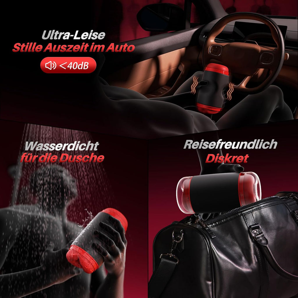 Masturbieren für Männer Elektrischer Masturbator mit 9 Zungenleckmodi 9 Saugmodi 9 Vibrationen Blowjob Transparent Taschenmuschi Sex Spielzeug für die Paare Sexspielzeug für männer solo