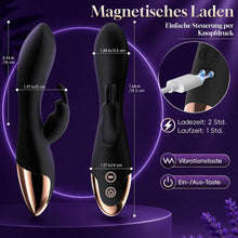 Laden Sie das Bild in den Galerie-Viewer, Vibrator Sex Spielzeug für die Frau, Vibration für Frauen Schwarz | Vibratorensets für Frauen Klitoris, Dildo Rabbit Vibratoren mit Klitorisstimulation, 10 Vibrationmodi Sextoysets für Damen