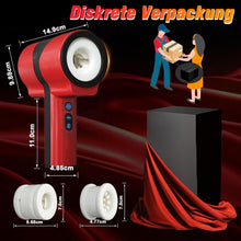 Laden Sie das Bild in den Galerie-Viewer, Masturbieren für Männer Elektrisch, Doppelhülle mit Stoß Rotation Vibration Sex Spielzeug für die Männer, Blowjob Taschenmuschi Sexmaschine Masturbator Realistisch