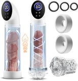 Penispumpe für Penisvergrößerung mit 6 Saugstufen, LCD-Display elektrische Penis Pumpe Vakuumpumpe Sex Spielzeug für Männer zum masturbieren für Männer mit Taschenmuschi Masturbator Penisring