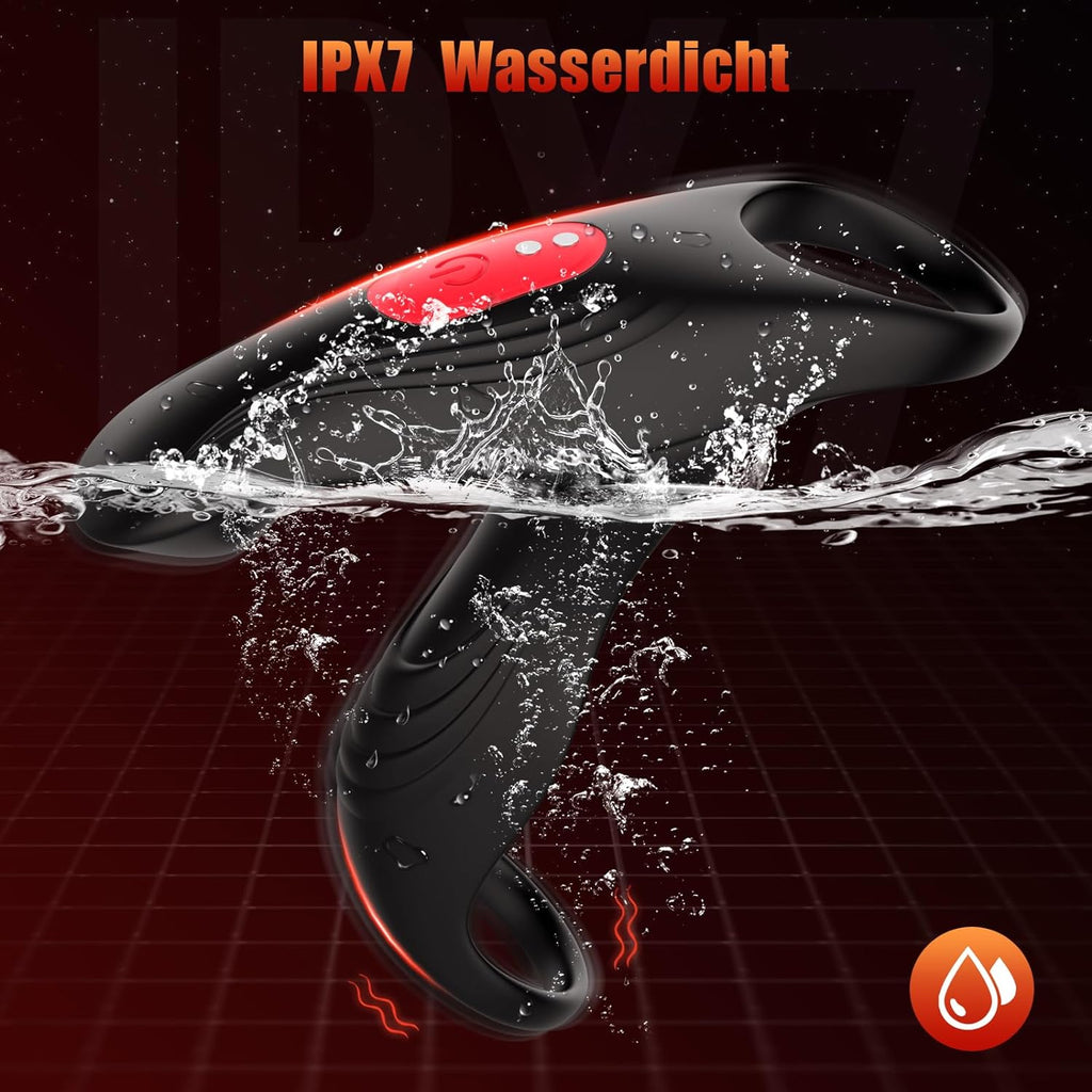 Penisring Sex spielzeug für Paare extrem sex, Penis Ring Erotik Sex Spielzeug für die Männer, Cockring Erotisches Sexspielzeug für Klitoris, 12 Vibrationsmodi Dual Penisring Massagegerät Schwarz