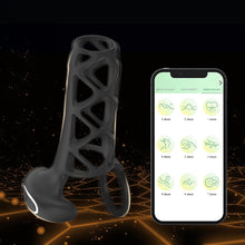 Laden Sie das Bild in den Galerie-Viewer, Penisring Vibrator mit 9 Vibrationsmodi Große Größe Hohlgewebe Penisbeschränkung Klitorisstimulation App Fernbedienung Erotisches Sexspielzeug für Paare Mann und Frau
