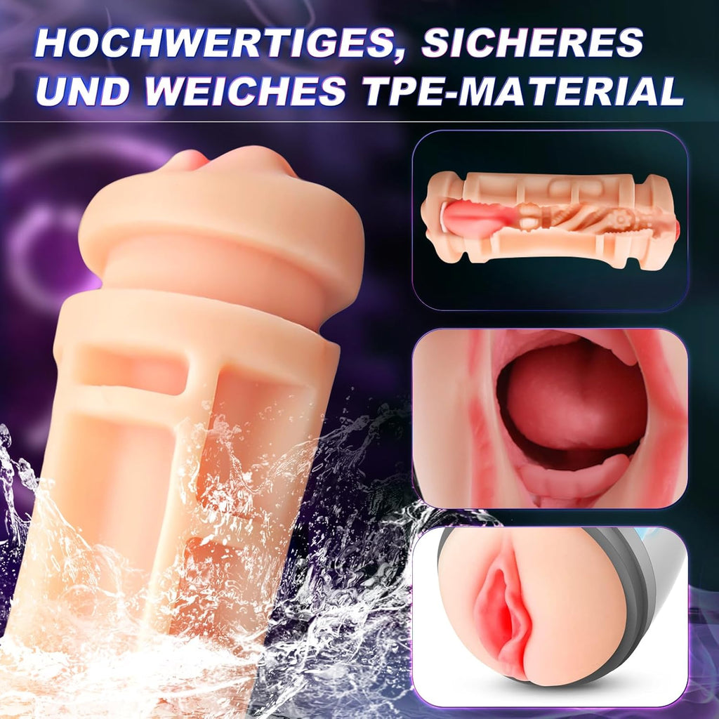 Elektrischer Masturbator Mann Cup Heizfunktion mit 10 Modi Masturbieren für Männer Sex Spielzeug für die Männer Soundfunktion Sexspielzeug Taschenmuschi Penis Masturbatoren Vibrator Blowjob