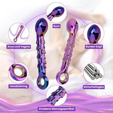 Laden Sie das Bild in den Galerie-Viewer, Analspielzeug Glas Dildo Analplugs Prostata Massage Funktion mit Handzugring, Prostata-Stimulation Sexspielzeug für Männer, Frauen Paare, ideal für Anfänger