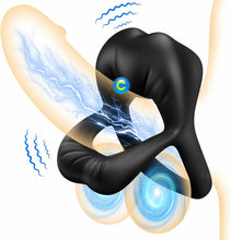Laden Sie das Bild in den Galerie-Viewer, Dual Penisring Vibrator mit Klitoris Stimulator, Penisringe Sex Spielzeug für die Paare Extrem mit 9 Vibrationen, Sexspielzeug Vibratorensets für Paare Männer Cock Penis Ring Paarvibrator für Paare