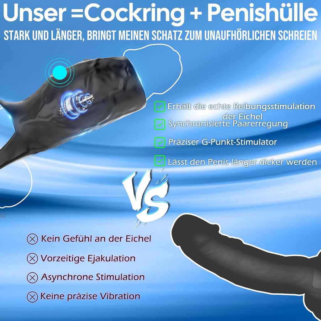 Penisring Sex Spielzeug für die Männer,Masturbator Penisringe mit 9 Vibration,Vibrator Penishülle SexSpielzeug,Penismanschetten Sex Toys,Cockring Sex Spielzeug für die Paare